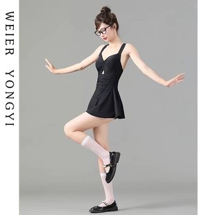 平角保守遮肉收腰显瘦温泉游泳衣 高级感连体裙式 泳衣女款 2025新款