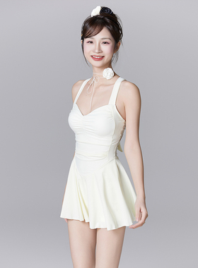 仙女范泳衣女高级感连体裙式保守遮肚收腰显瘦聚拢海边度假泡温泉