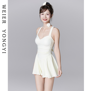 仙女范泳衣女高级感连体裙式 保守遮肚收腰显瘦聚拢海边度假泡温泉