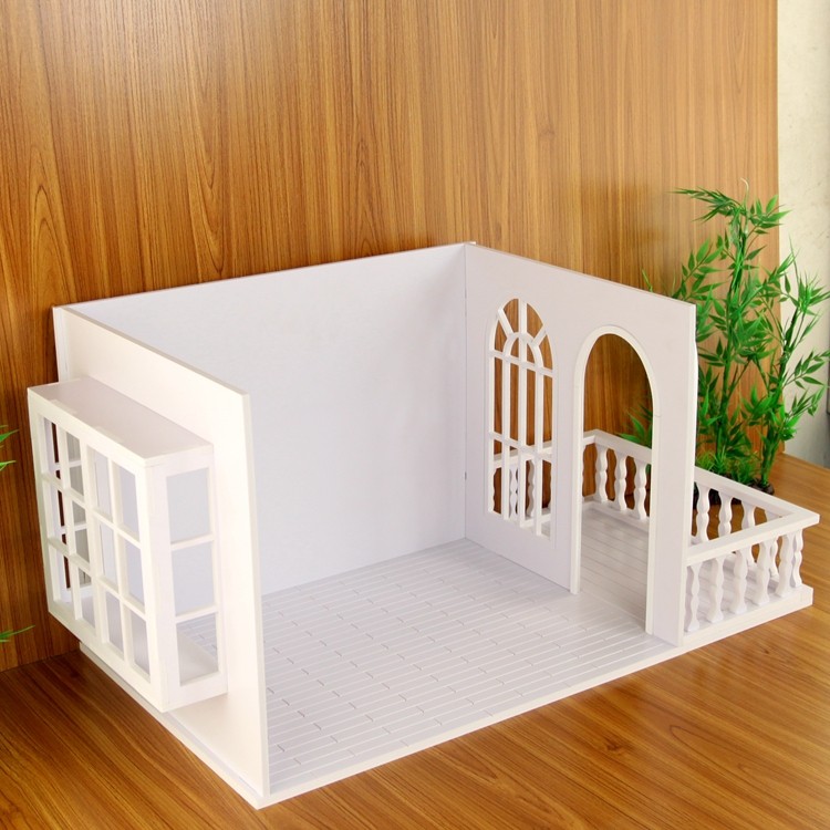 bjd sd娃娃8分12分ob11娃屋带阳台飘窗小屋日常风拍照场景模型屋