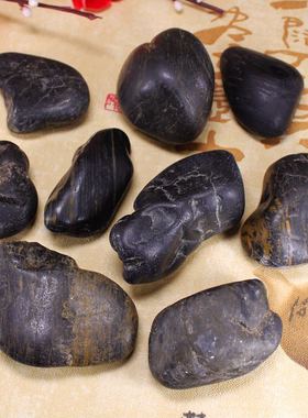 4-7cmCM天然黑色鹅卵石雨花石 抛光小石头石子拍摄装饰道具 1颗价