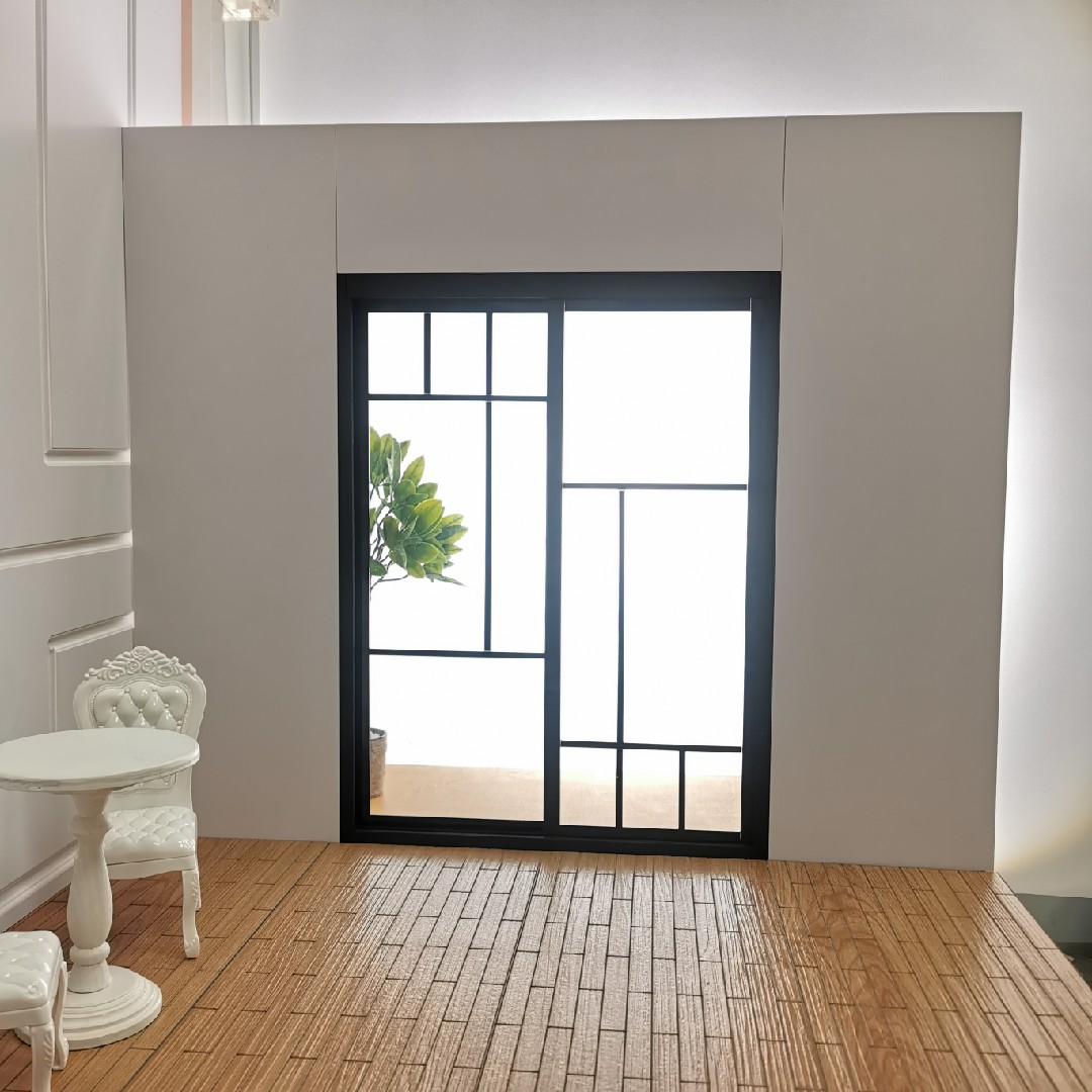 6分bjd娃屋背景sd娃娃小布blythe百搭移门落地窗diy拍照场景配件