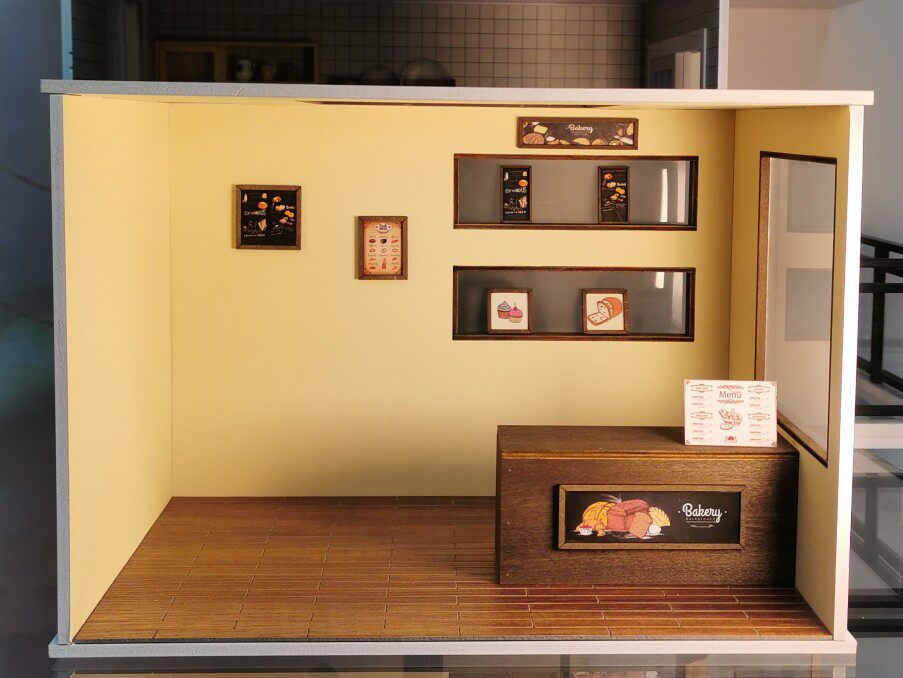 微缩食玩娃屋场景12分蛋糕店甜品屋OB11/gsc手办盲盒收纳箱展示盒
