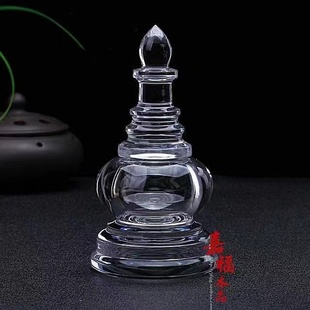 天然白水晶舍利塔 手工制作佛塔摆件装藏舍利子瓶子嘎乌盒 水晶塔