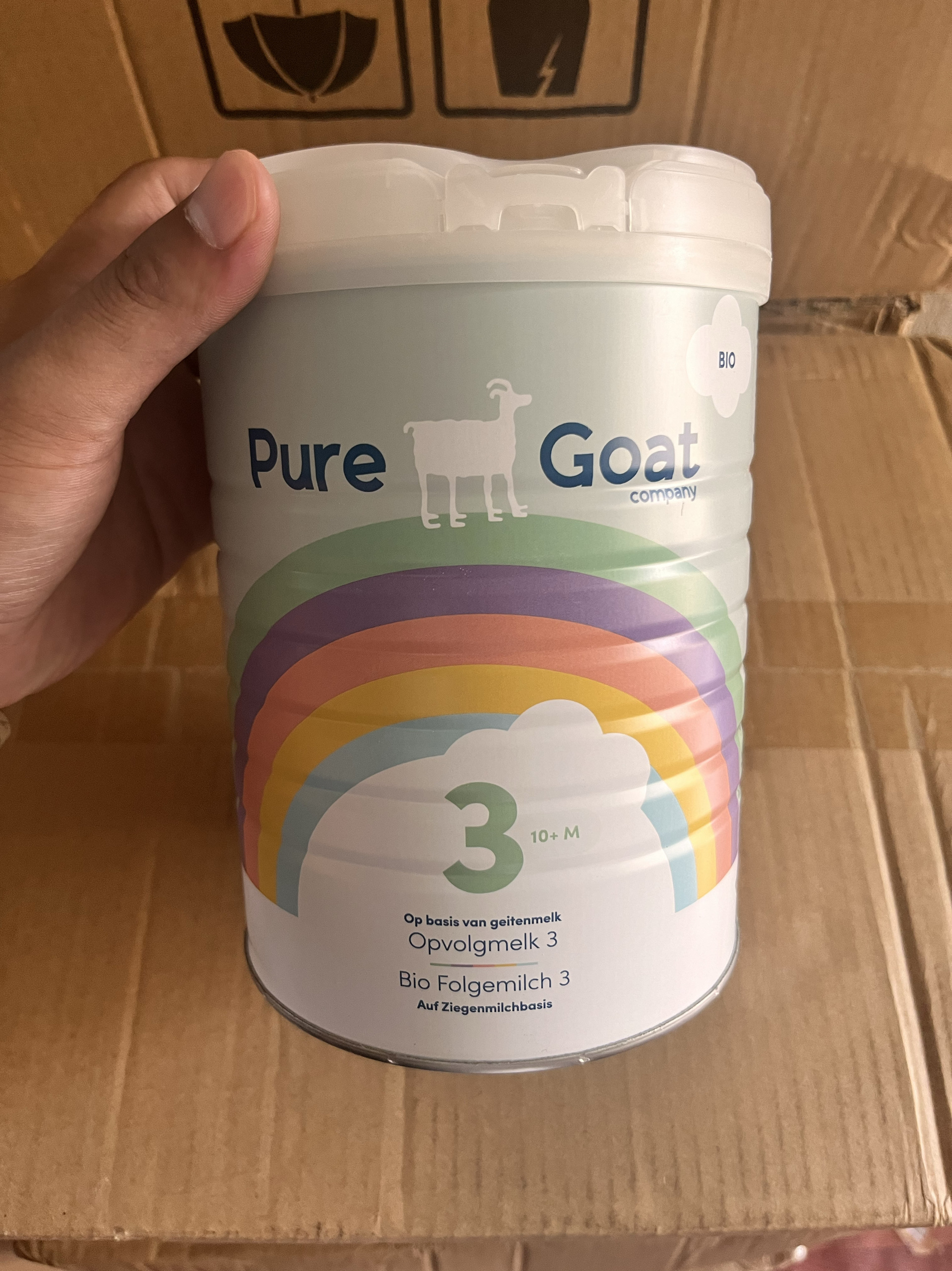 pure goatcompany婴幼儿a2蛋白有机彩虹羊奶800g3段保税代购商品
