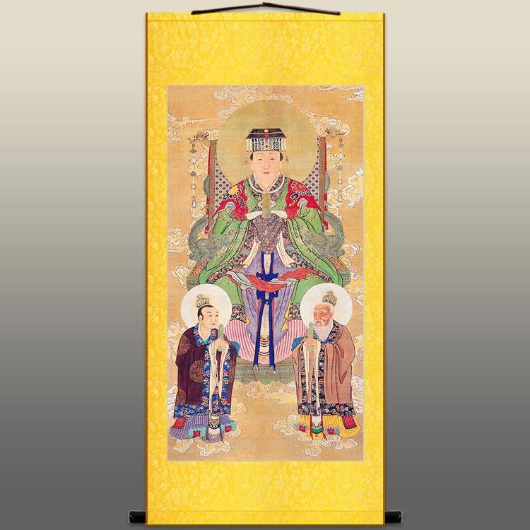 后土娘娘神像画 承天效法后土皇地祇画像 道场水陆画卷轴挂画定制