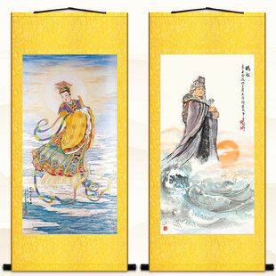 妈祖海神画像 天妃娘娘神像画挂画 丝绸画装饰画卷轴画定制订做