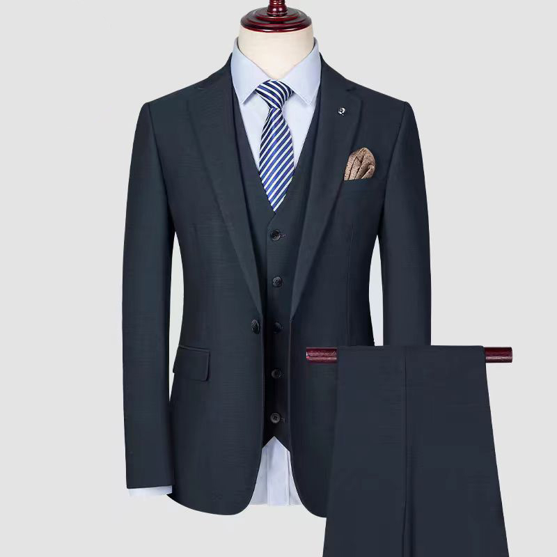 【双开叉】2025春季新款男士高档纯色西服套装新郎结婚礼礼服西装