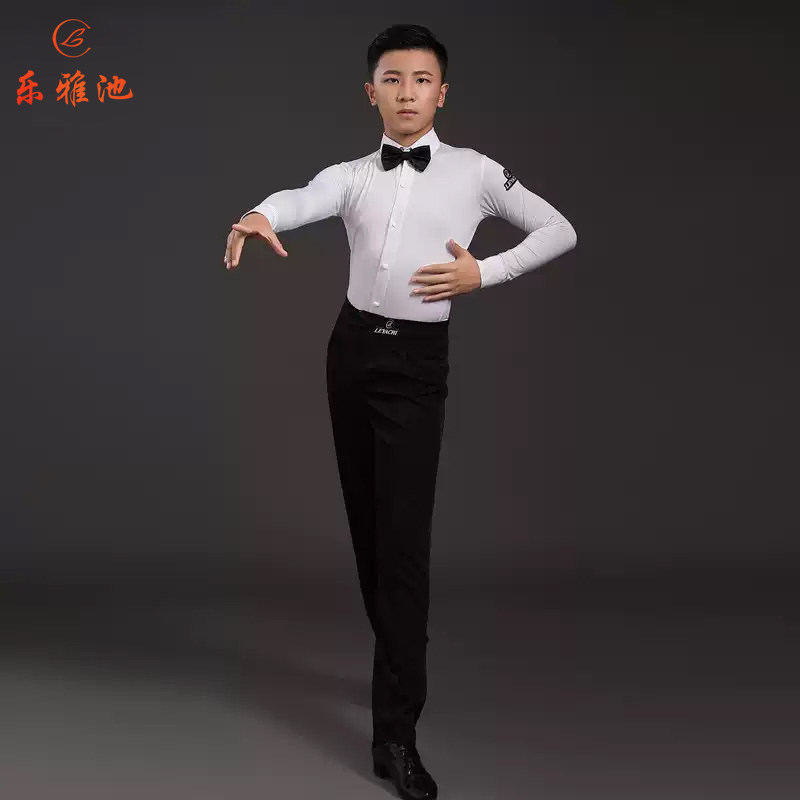 乐雅池拉丁舞服装儿童男新款拉丁规定服男孩舞蹈练功服男童比赛服