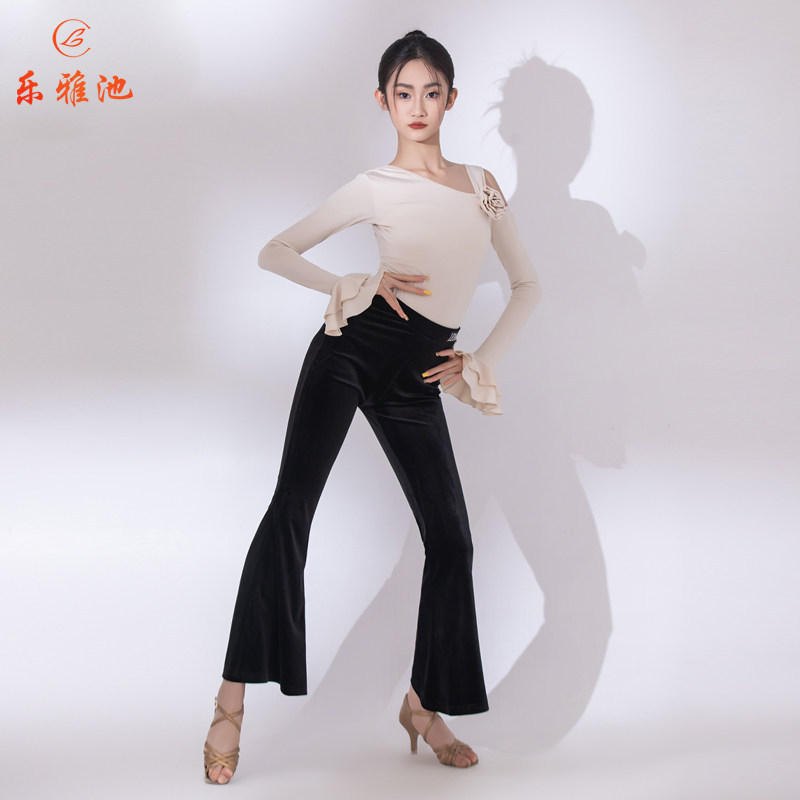 乐雅池秋冬新款拉丁舞服装儿童拉丁舞服练功服舞蹈服拉丁裤装