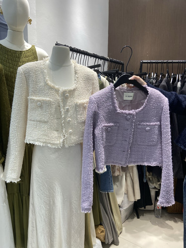 INHERE 韩版时尚小香风短外套女2025春季新款流苏边小众设计感潮