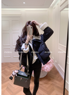 PANDA-新国标95白鸭绒针织拼接设计感羽绒服(含95白鸭绒)68003