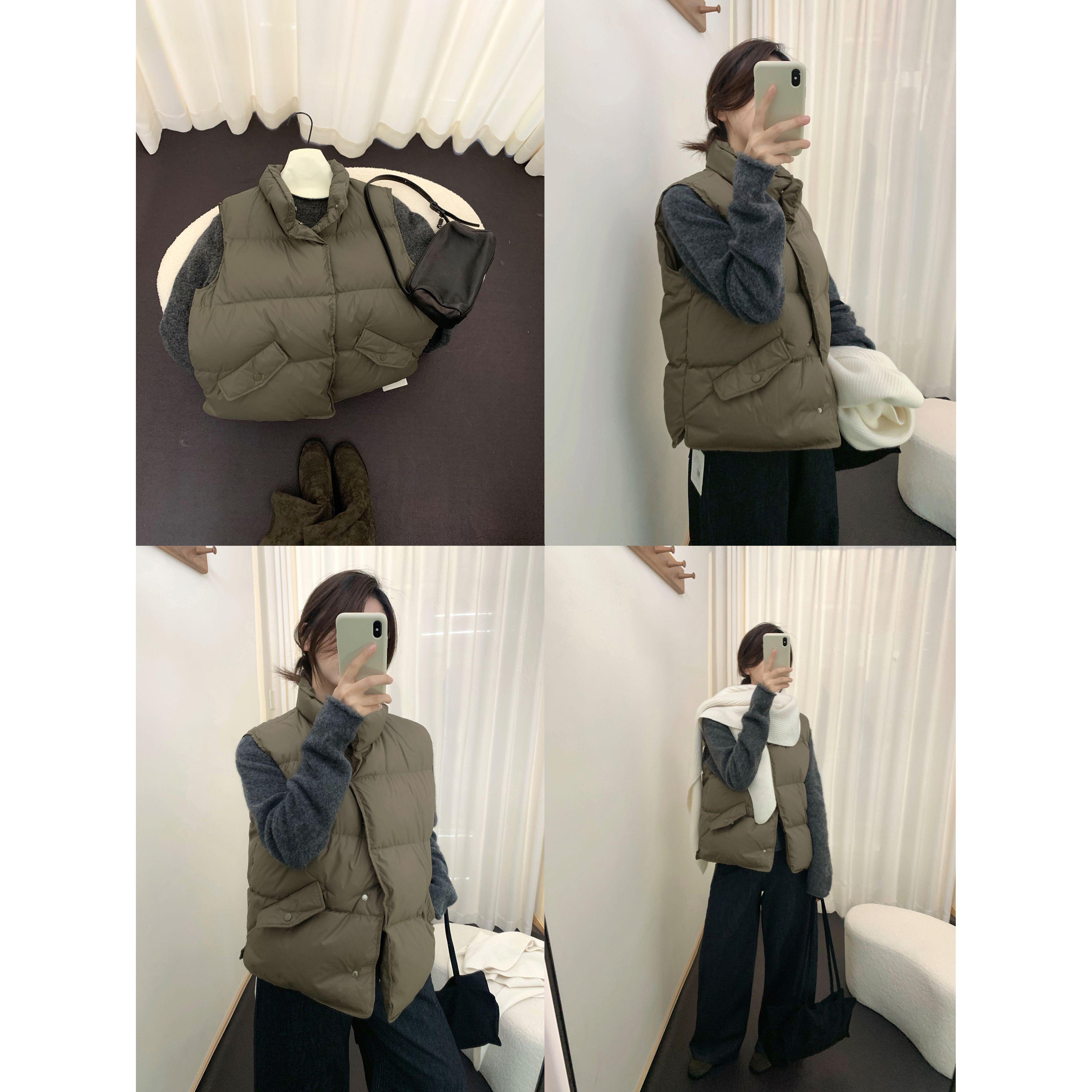 T.G-韩系简约立领宽松保暖加厚无袖羽绒马甲YS2-21686