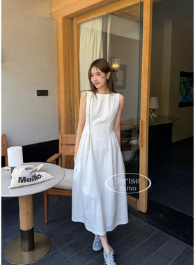 DIGM-selumo韩系时尚简约百搭纯色圆领收腰显瘦背心连衣裙JB60672