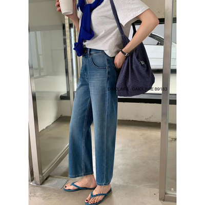 代嘉儿26早春升级版烫花工艺四叶草四面弹奶奶牛仔裤B9183