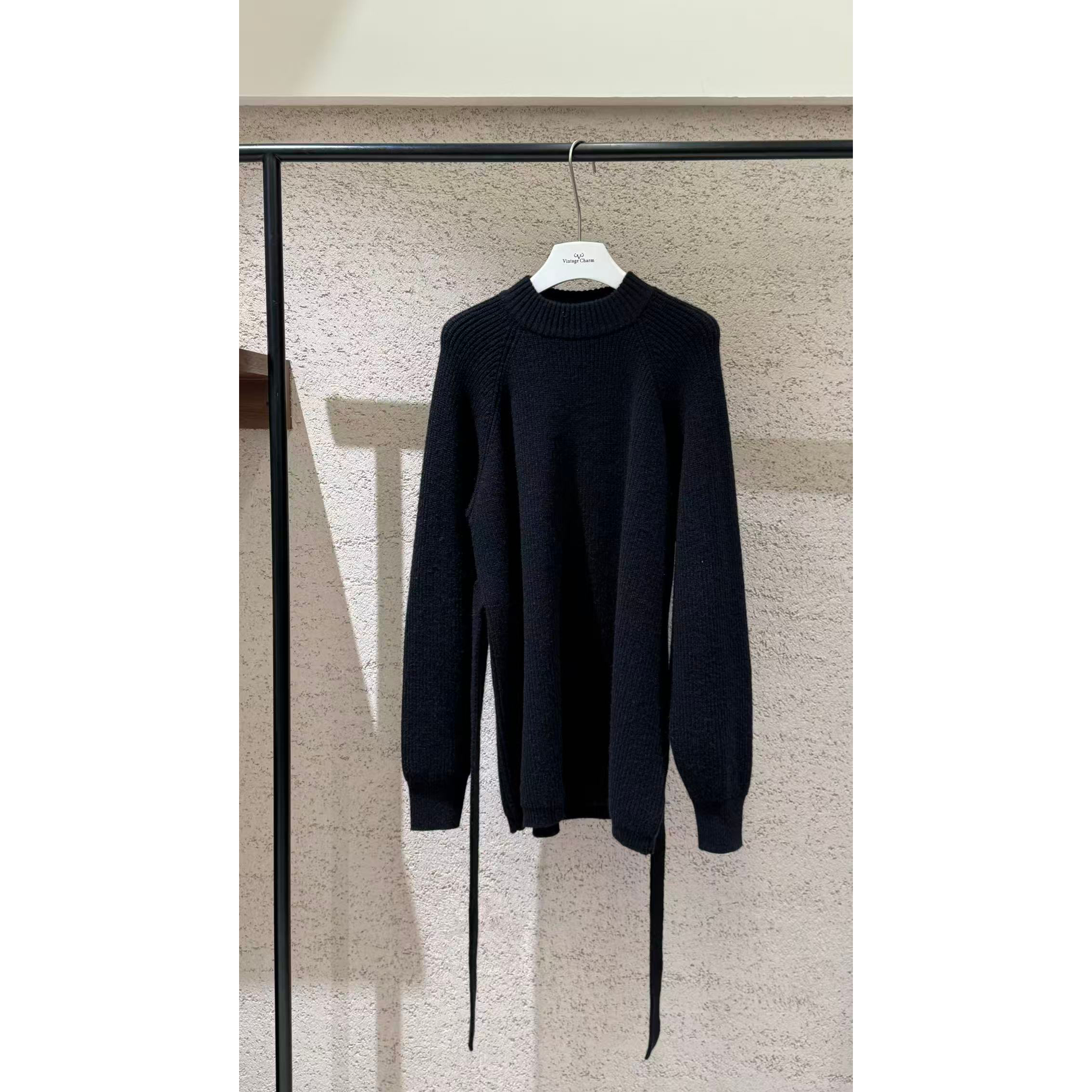 静奢系列-tageCharm极简风轻奢爆款针织毛衣针织衫(配腰绳)0558-1