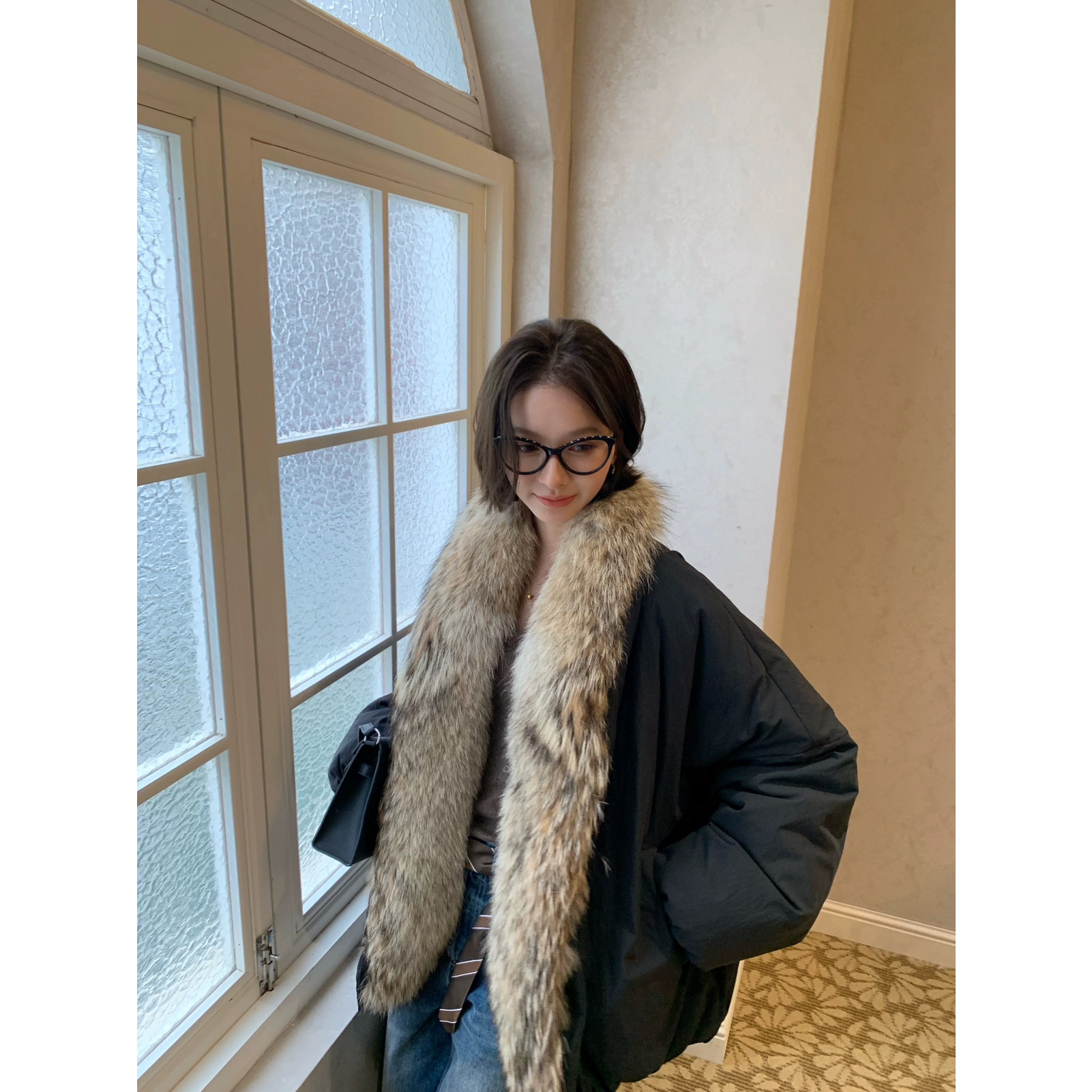 诺华NovaBloom-外套(配礼品四件套,可拆卸真狼毛毛领)(速发)XF999