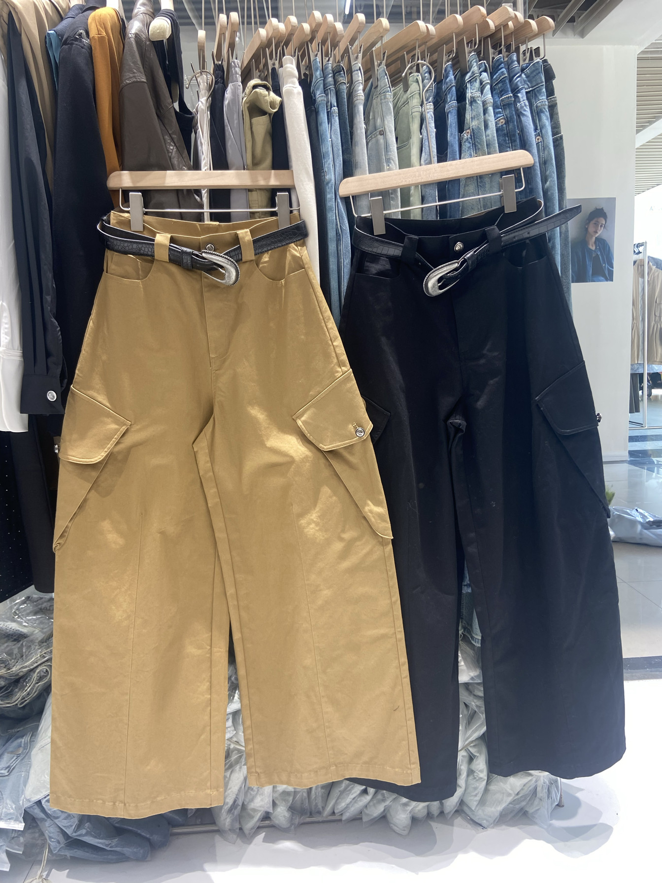 乐熙儿原美式甜酷高腰直筒工装裤女2024新款夏显瘦休闲裤501816#