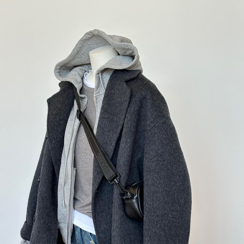 TOO家-吼吼看啊灰色大衣总是独有的羊毛外套（含100澳毛）25ZJ548