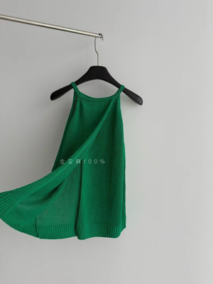 GLOG正品2025春季新款韩版宽松休闲百搭纯色V领无袖背心女上衣