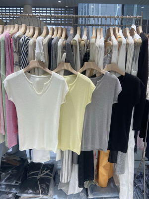 SHEEP.2025春上新韩系高品质针织衫含30%羊毛基础款短袖上衣2116#