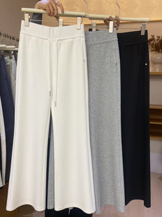 LAFA2025春夏高腰抽绳微喇裤显瘦卫裤舒适百搭休闲裤长款女裤8616