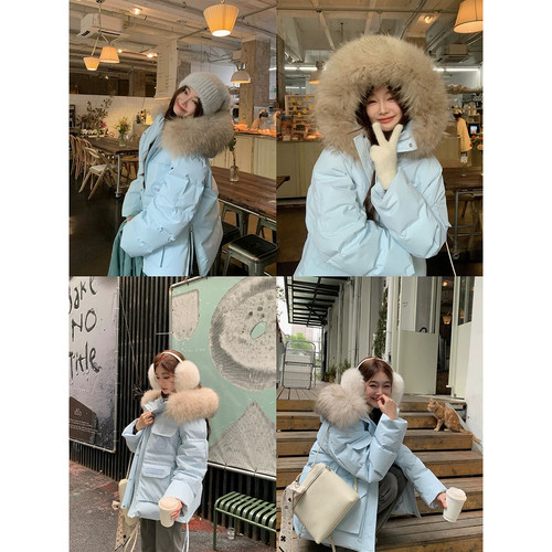 1988-羽绒服外套(配可拆卸毛领貉子毛真毛)(有质检报告)大鹅一代