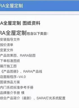 高定RARA意式极简轻奢定制家居内部资料报价系统灯光固装展厅cad