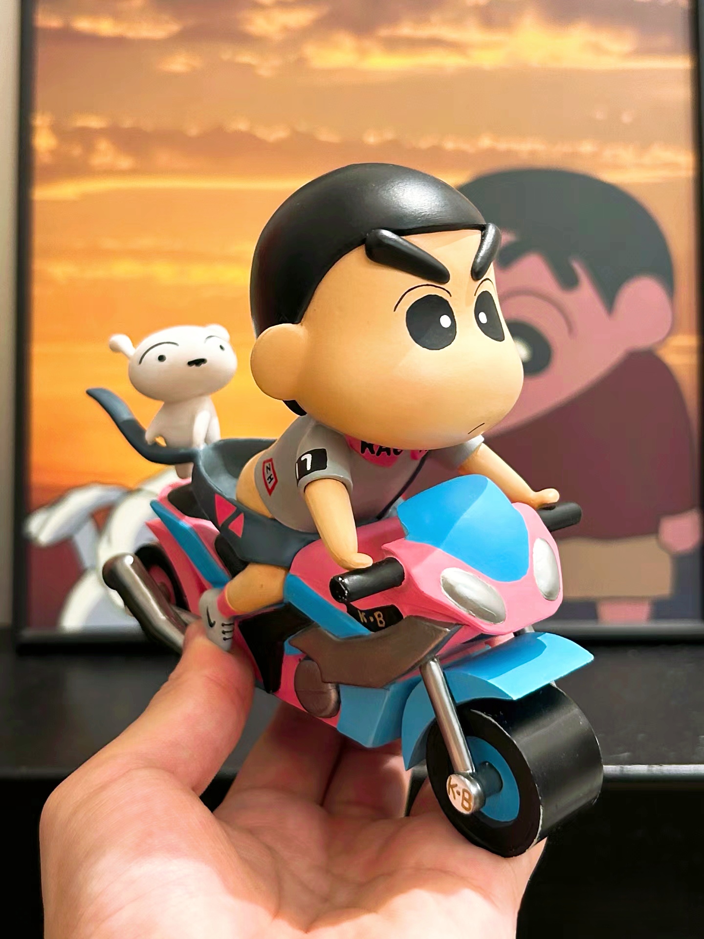 蜡笔小新系列摩托机车手办模型桌面装饰摆件男女生小朋友生日礼物