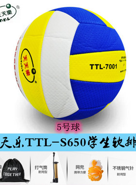 天天乐TTL-S650排球学生超轻软不伤手2号球TTL-2-18气排球比赛球