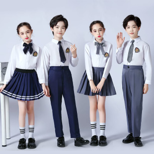 幼儿园园服英伦学院风小学生合唱班服套装 儿童校服夏季 毕业照