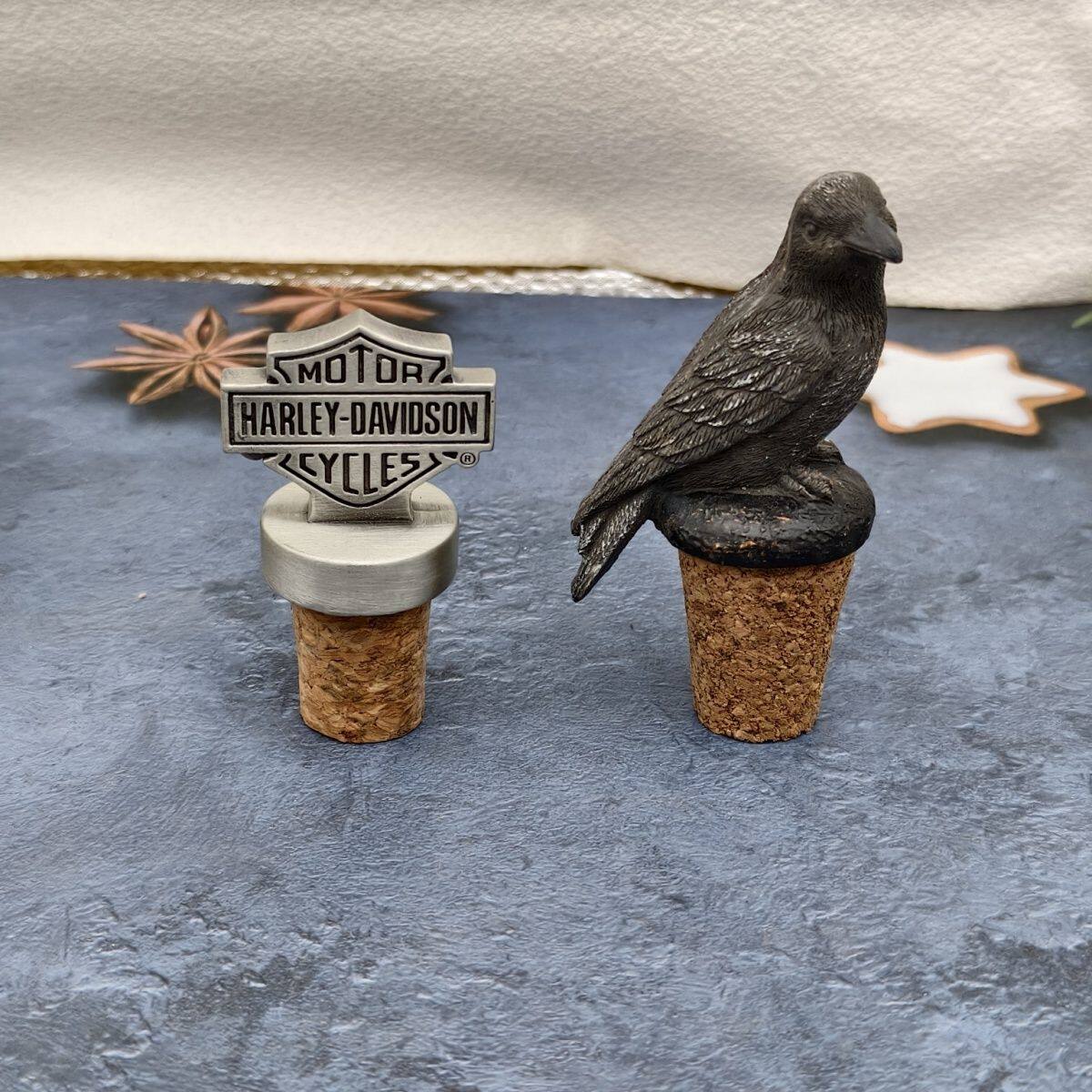 红酒塞组合 外贸出口 装饰摆件哈雷摩托标和仿真鹰 复古红酒瓶塞