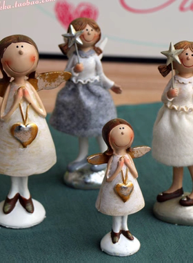 外贸出口可爱乖巧小女孩仙女天使花园桌面阳台布景花盆人物网红