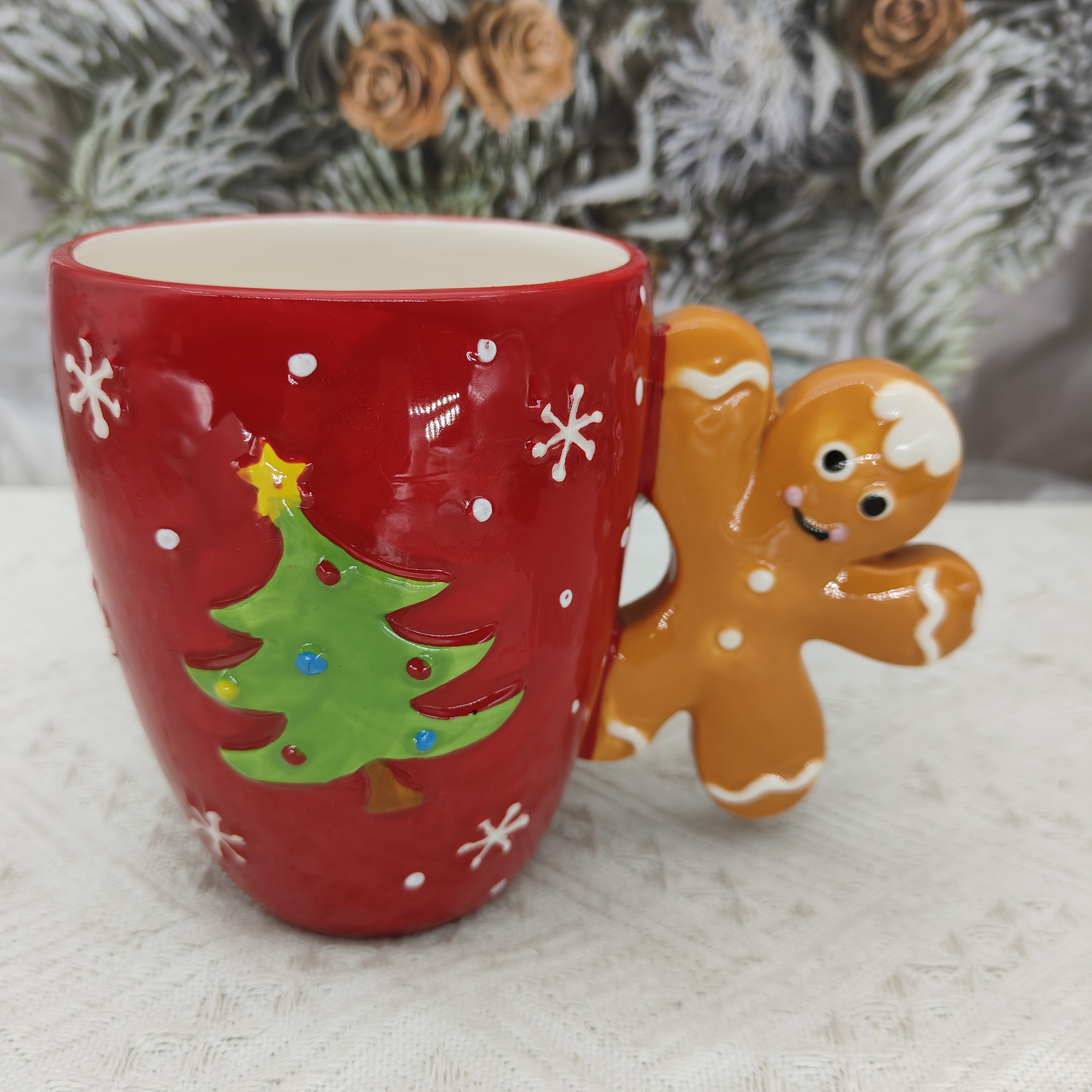 圣诞节装饰陶瓷杯姜饼人马克杯圣诞树圣诞礼物送朋友