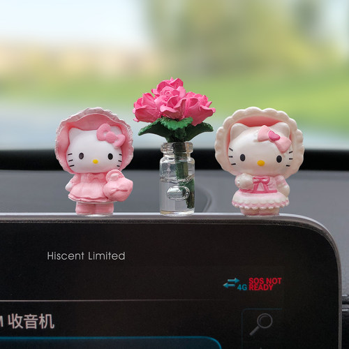 可爱KT猫汽车中控台屏幕摆件