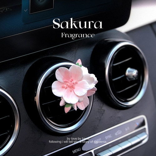 春日樱花车载香薰汽车出风口装饰