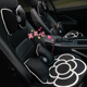 汽车坐垫透气舒适保暖款 通用 山茶花座椅车垫三件套半包车座垫四季