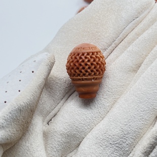 橄榄核一体三通核雕佛头网纹回纹网格单籽佛珠手链手串配饰