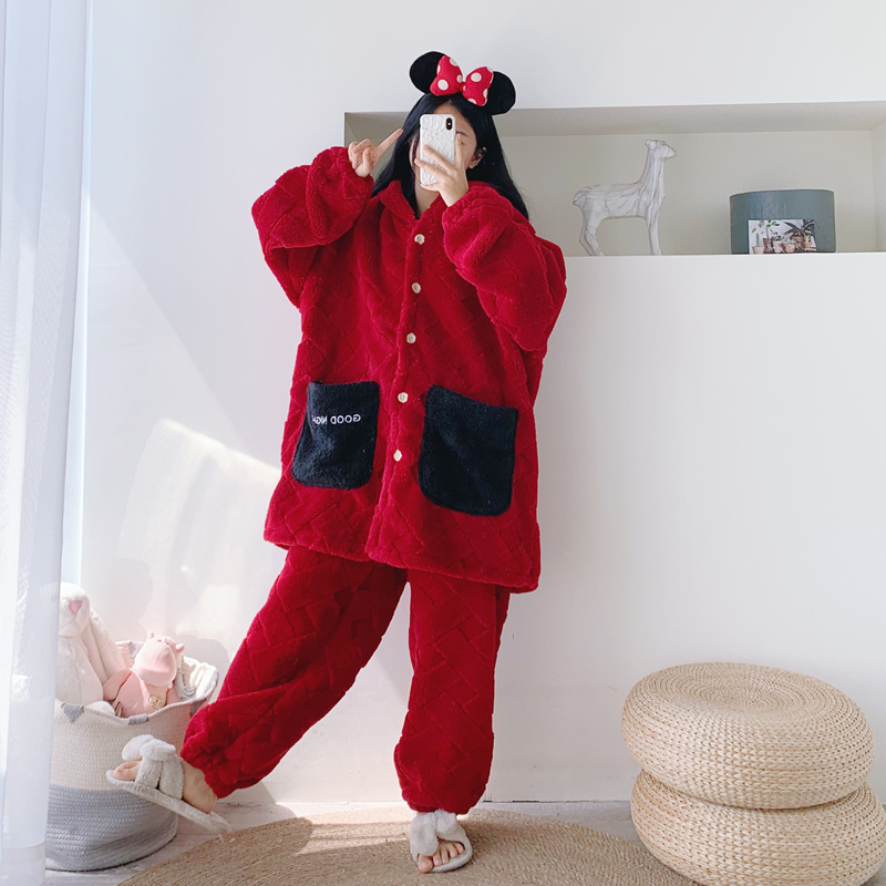 男女法兰绒提花家居服