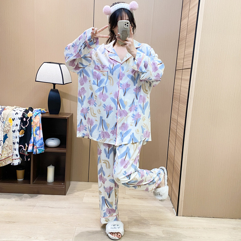 女绵绸卡通家居服睡衣