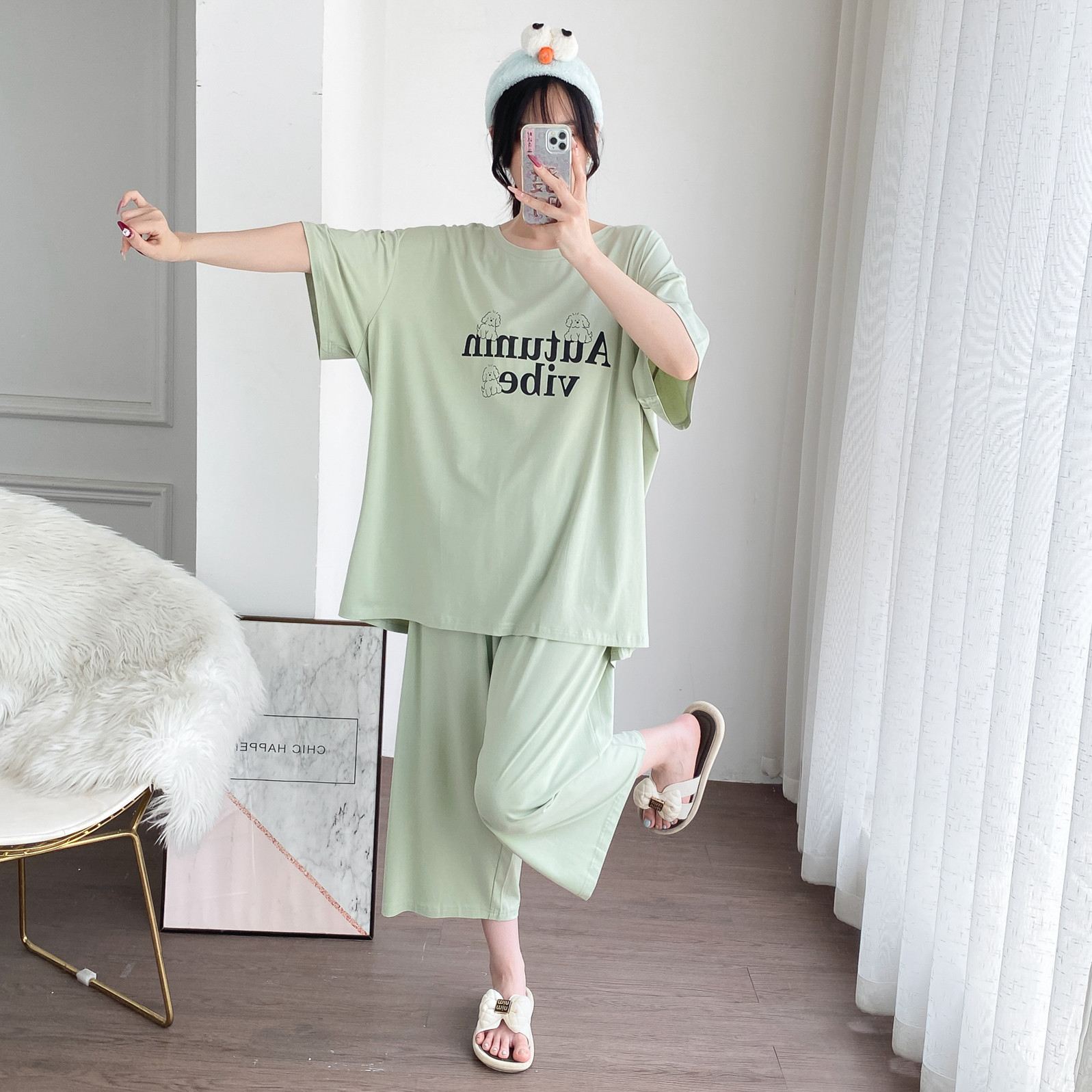 夏季棉加大码睡衣两件套200斤
