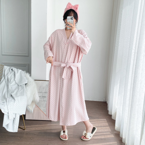 加长加厚婴儿棉开扣系带睡裙