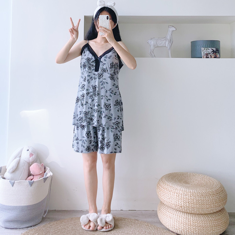 女莫代尔性感吊带家居服睡衣