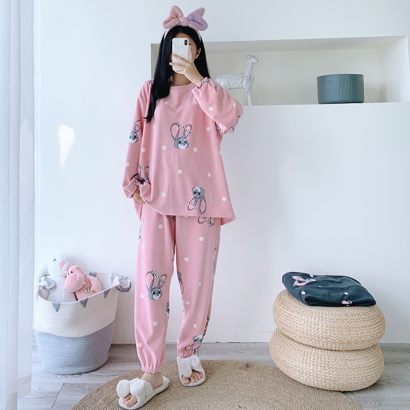 女棉仔绒卡通家居服睡衣