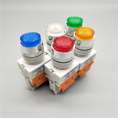 自锁复位高平头带灯按钮开关LAY37-11DNZS Y090开孔22mm 220v380v