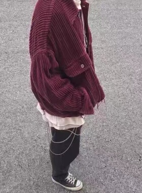 DOUBLET 日系复古男女同款宽松休闲洗水灯芯绒短款夹克外套