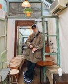 口袋宽松休闲男女中长款 BEAMS 日系工装 秋冬保暖棉衣夹棉外套棉服