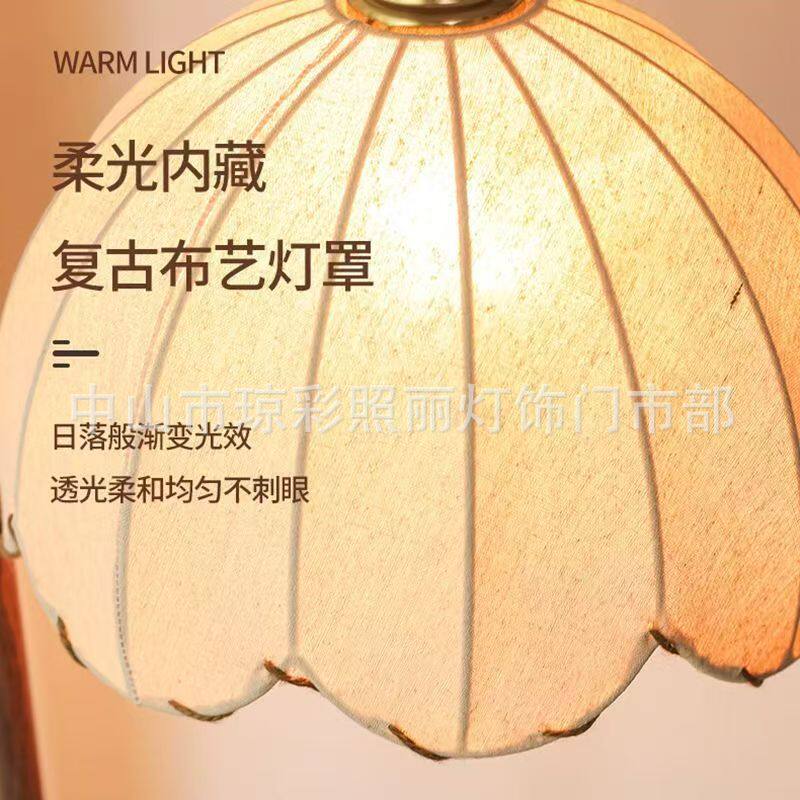 中式麻布圆形吊灯罩不刺眼