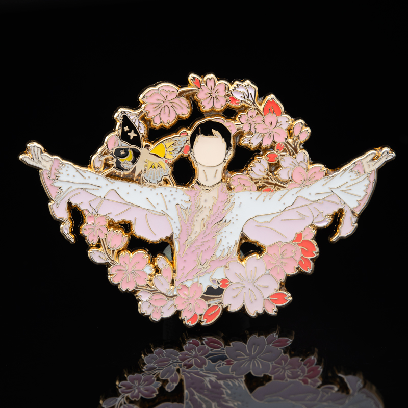 羽生结弦化蝶金属徽章潮玩礼物