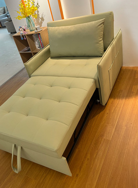 一米宽的阳台折叠单人沙发床两用网红家用2025新款猫爪皮书房沙发